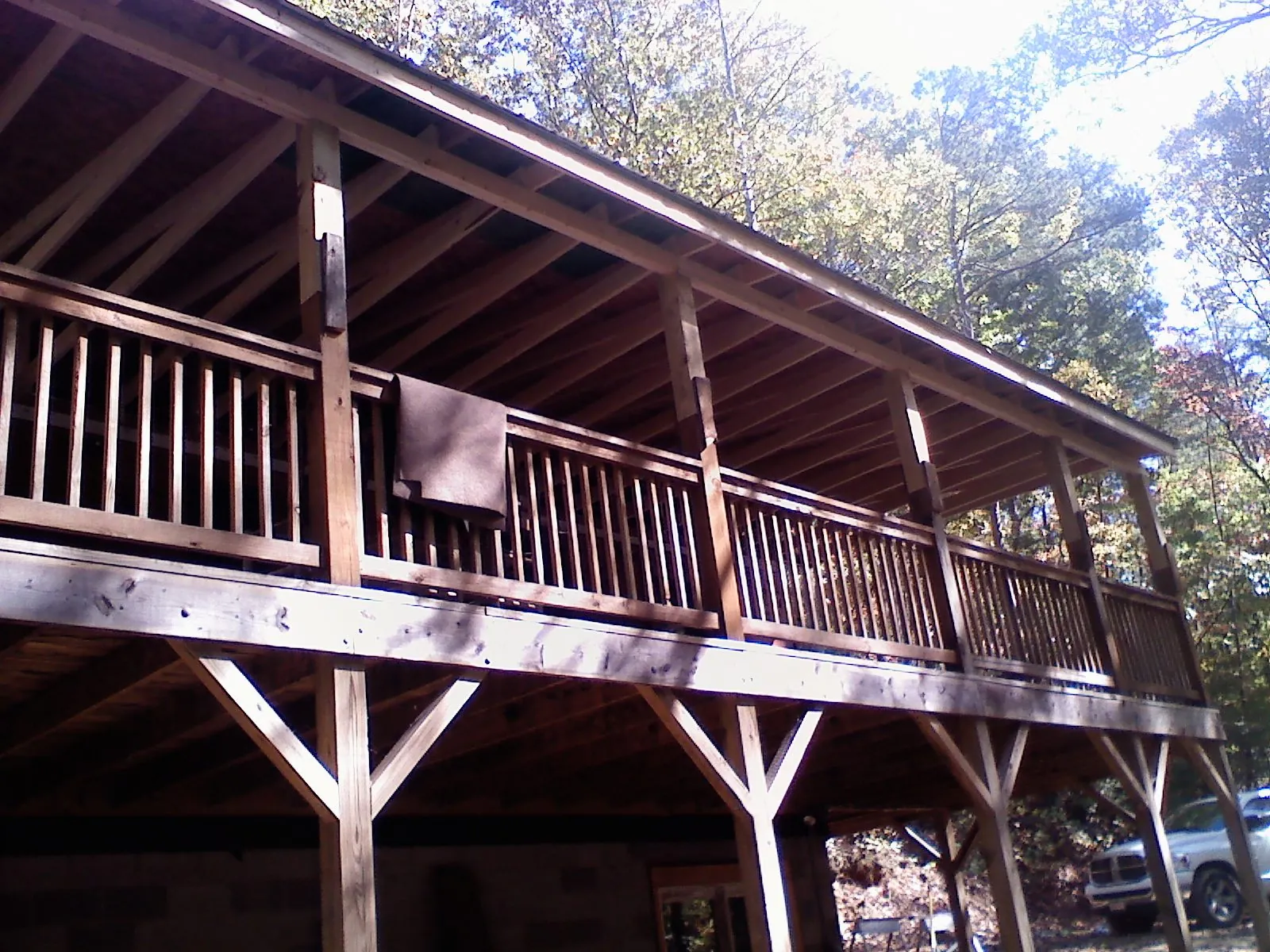 Timber framing under a new elevated porch and deck — Roof Leak Repair in Elbert by Roofing Brothers